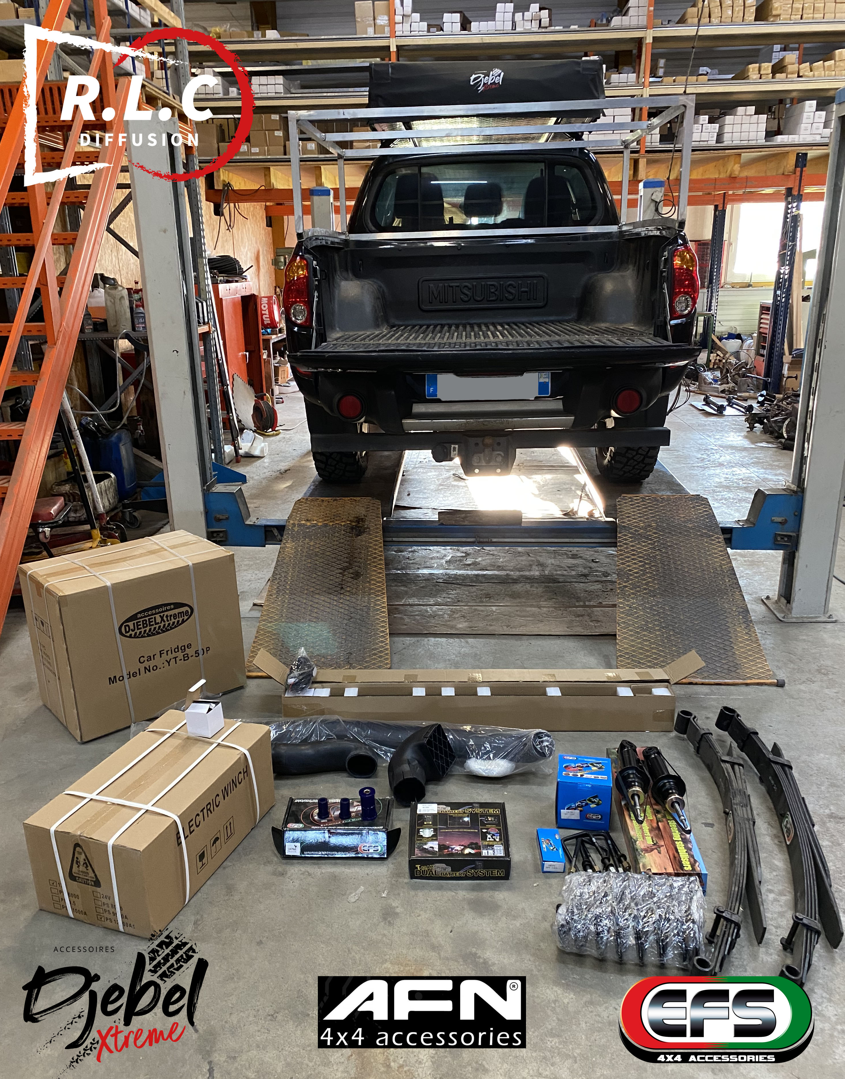 Vue éclatée des pièces utilisées pour la préparation du MITSUBISHI L200 K74